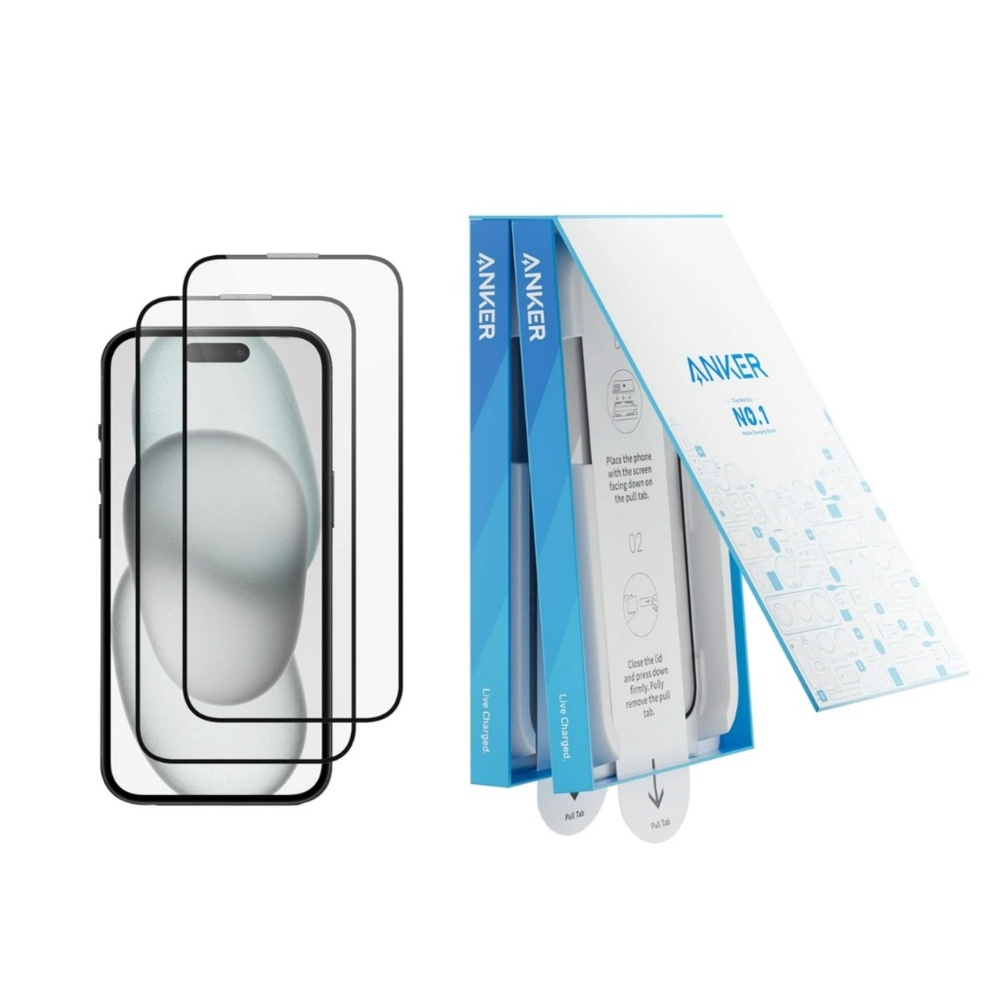 Anker Durable Screen Protector, iPhone 16 Plus (2-Pack), Bubble Free / NIB